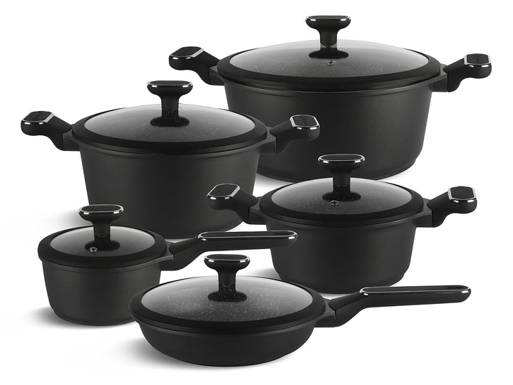 Edenberg 12 TLG topfset induktion, töpfe & pfannen beschichtet, kochtopf Set | induktions töpfe Set,