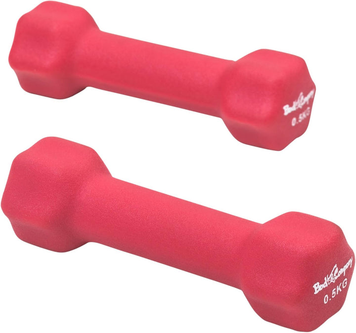 Bad Company Neopren Hanteln 0,5kg bis 5kg farbig I Kleine Hantel gummiert für Fitness Gymnastik Aero