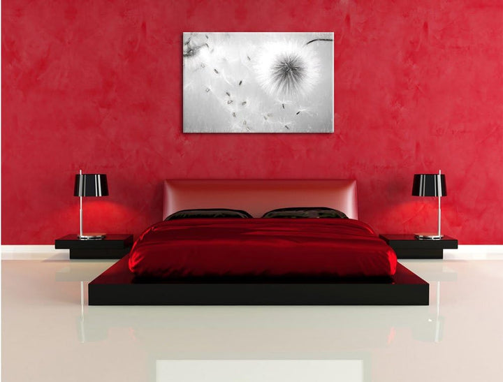 Pixxprint Pusteblumen in Bewegung Kunst als Leinwandbild/Grösse: 100x70 / Wandbild/Kunstdruck/fertig