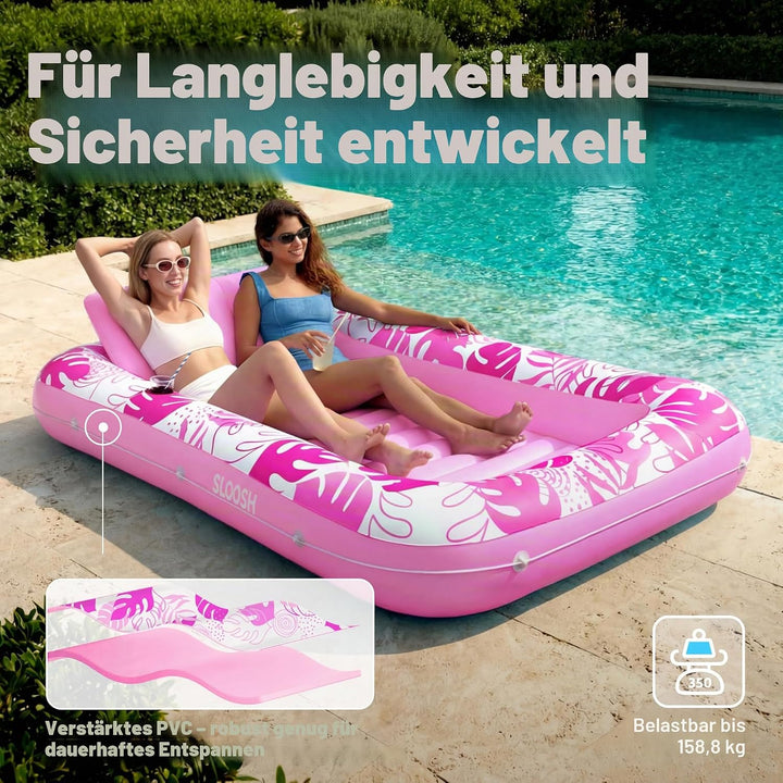 SLOOSH Aufblasbare Tanning Pool, 70" x 46"/ 85" x 57" Grosse aufblasbarer Luftmatratze für Erwachsen