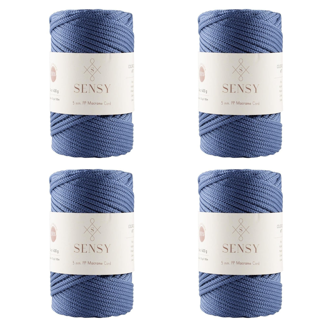 4 Stränge Sensy Premium 5 mm 95 Meter Polyester-Seil 100% Polypropylen-Kordel Makramee-Kordel 5 mm H