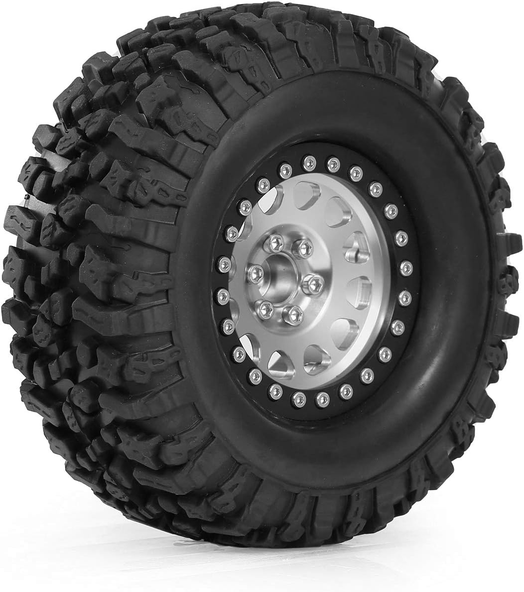 Goolsky 2 STÜCKE High Grip 2,2 Zoll RC Gummireifen Legierung Beadlock Felgen Rad Upgrade Teile Kompa