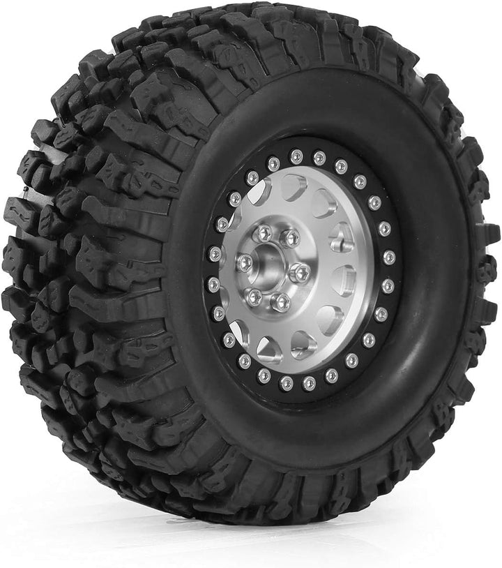 Goolsky 2 STÜCKE High Grip 2,2 Zoll RC Gummireifen Legierung Beadlock Felgen Rad Upgrade Teile Kompa