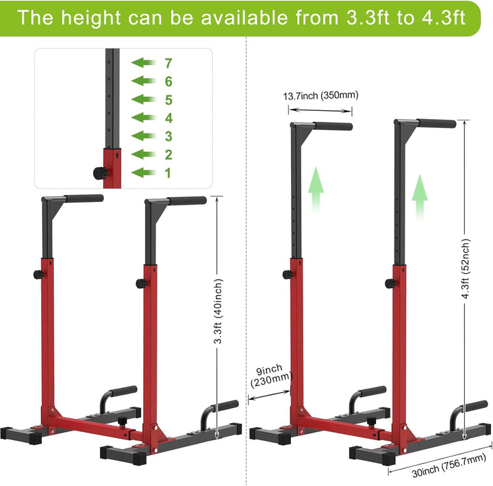 SELEWARE Solide Dip-Bar, verstellbare Dip-Station Home Gym Fitness Calisthenics Ausrüstung, multifun