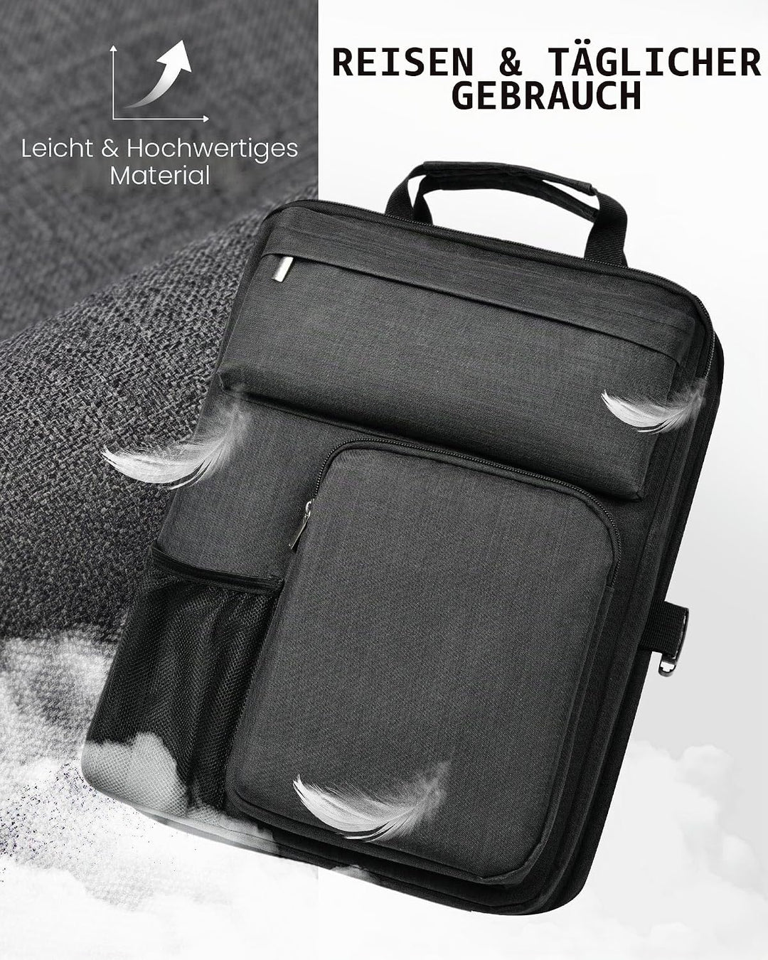 BS-VOG Über-Koffer-Organizer für Handgepäcktasche mit Getränkehalter | Packing Cubes für Koffer, ver