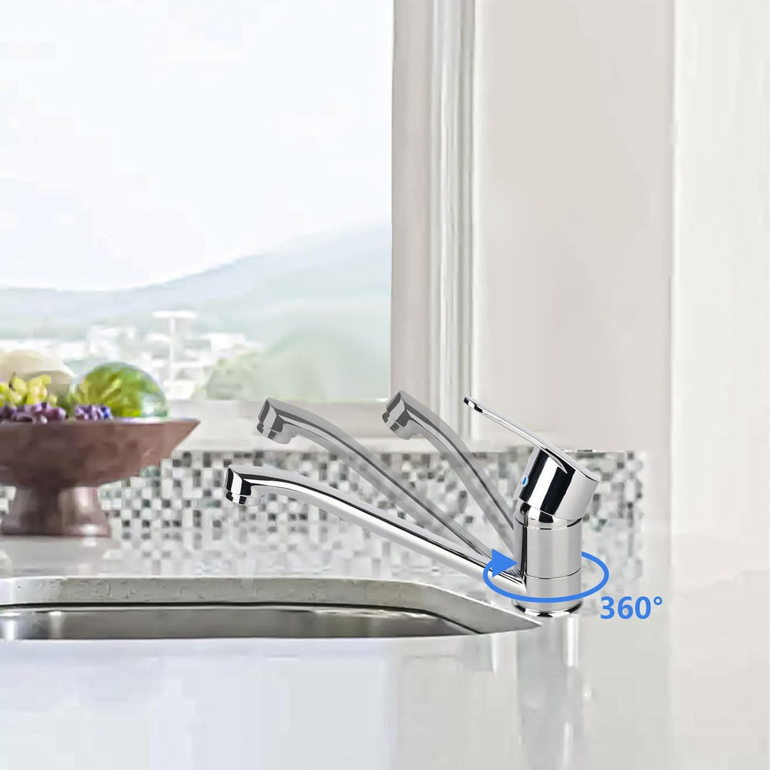 Küchenarmatur 360 ° Drehbar Wasserhahn Schwenkbare Spültischarmatur Küche Armatur Chrom Einhebel Spü