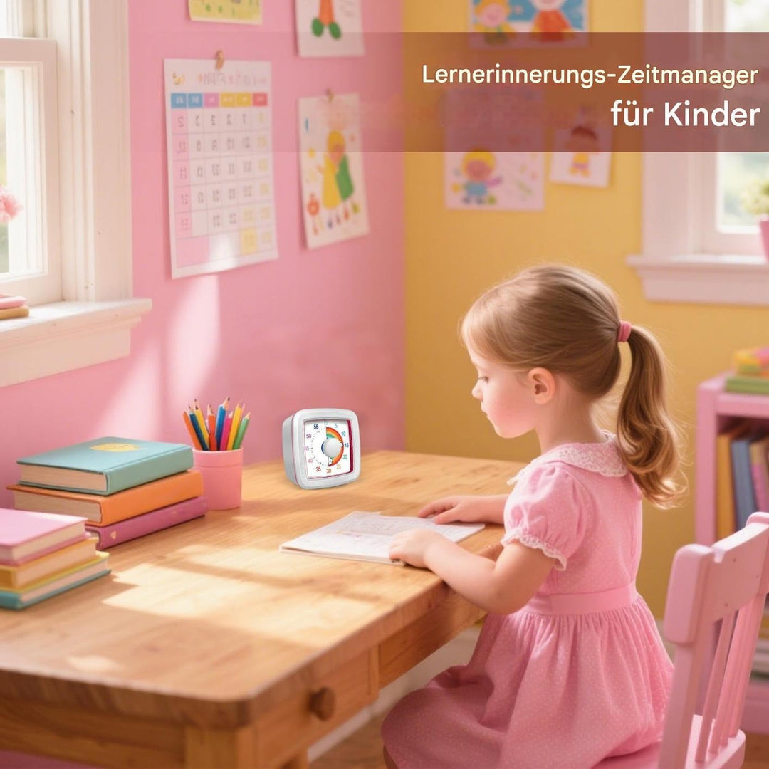 Visueller Timer Für Klassenzimmer | 60 Minuten Countdown für Kinder | Lautloser Zeitmanager Für Unte