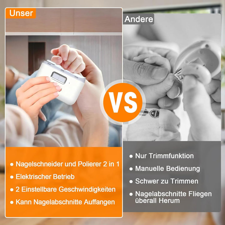 Elektrischer Nagelknipser, 2 in 1 Baby Nagelfeile Elektrisch, Elektrische Automatischer Nagelknipser