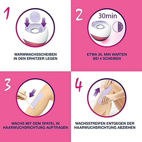 Veet Spawax elektrisches Warmwachs Set - 1x Warmwachs-Gerät, 6x