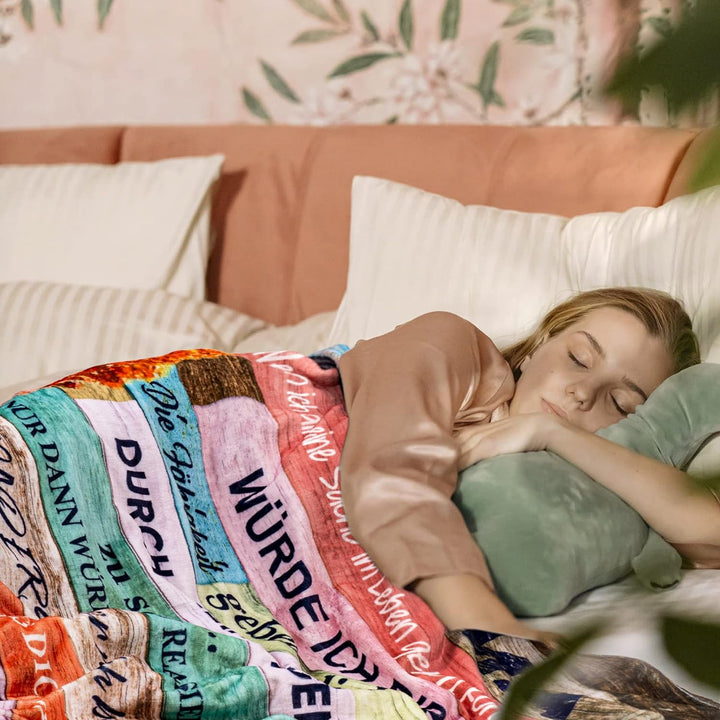 KEMEILA Personalisierte Plüschdecke Für Meine Mutter, Muttertags-Plüschdeckengeschenk (80"x 60", Toc