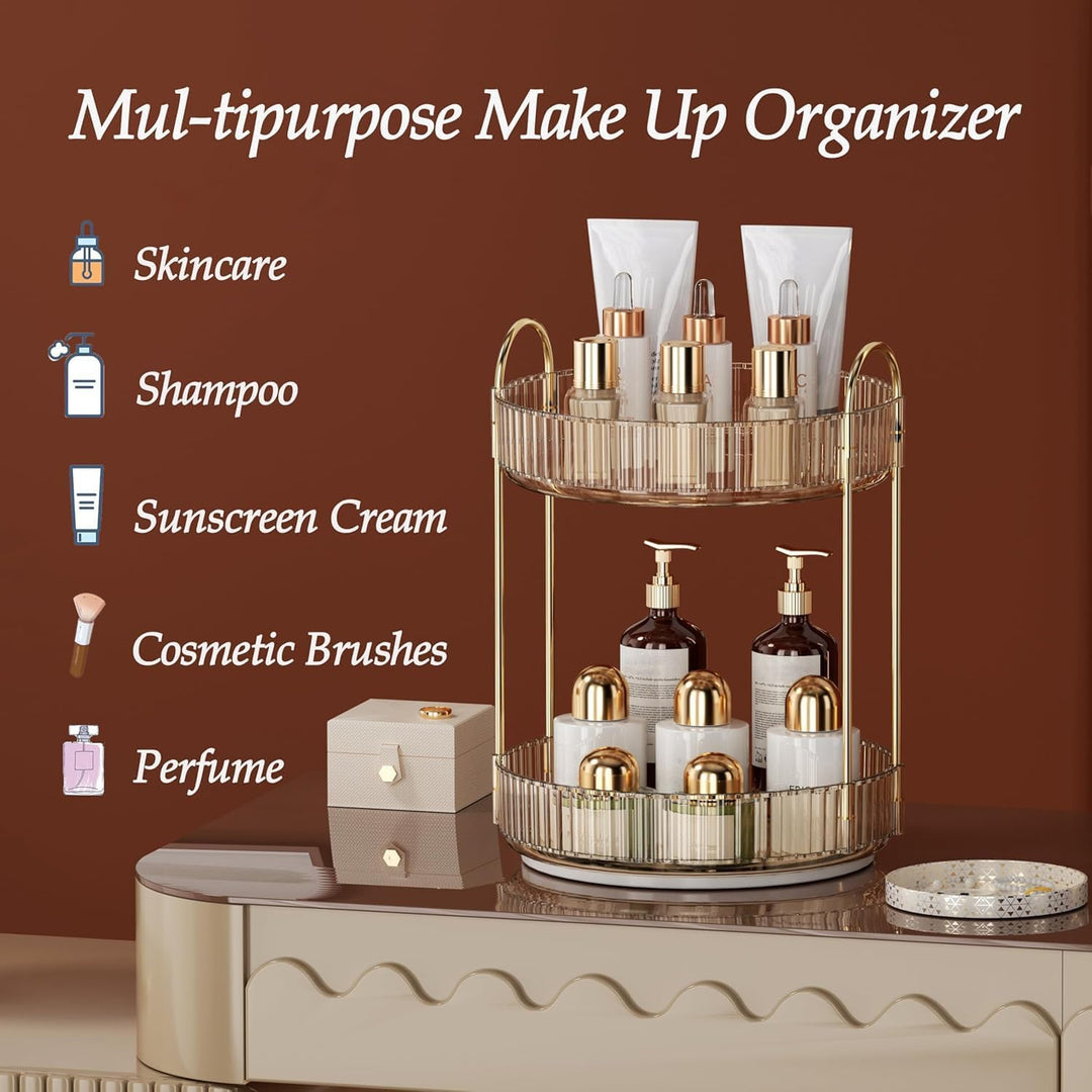 Make Up Organizer, 360° Drehbar Grosse Kapazität Kosmetik Organizer, Multifunktionaler Kosmetik Aufb