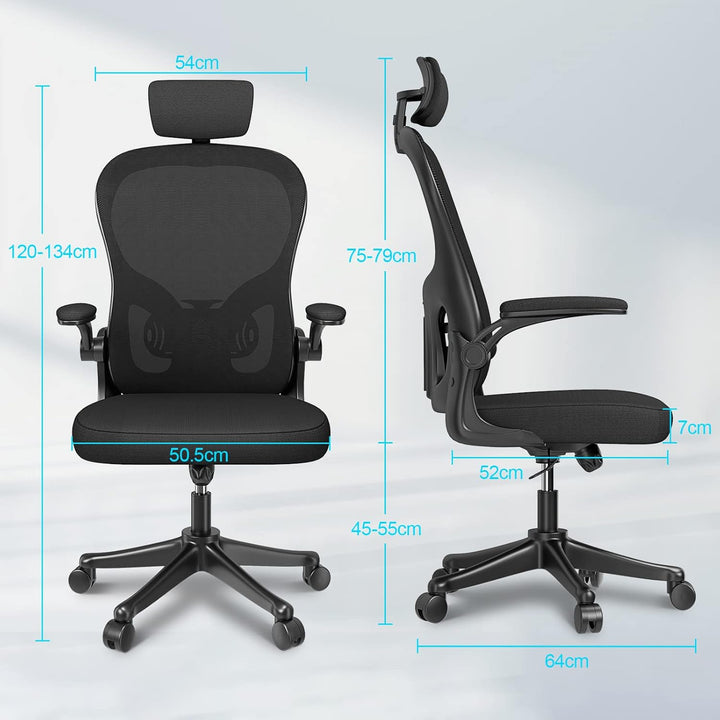 naspaluro Ergonomischer Bürostuhl mit Atmungsaktiver Netzbespannung, Schreibtischstuhl mit Verstellb