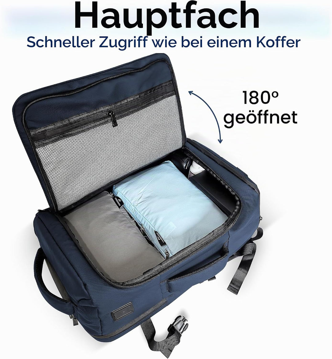 NANDADEVI Rucksack Herren, 40l, grosser, robuster, wasserabweisender Wanderrucksack mit Trocken- und