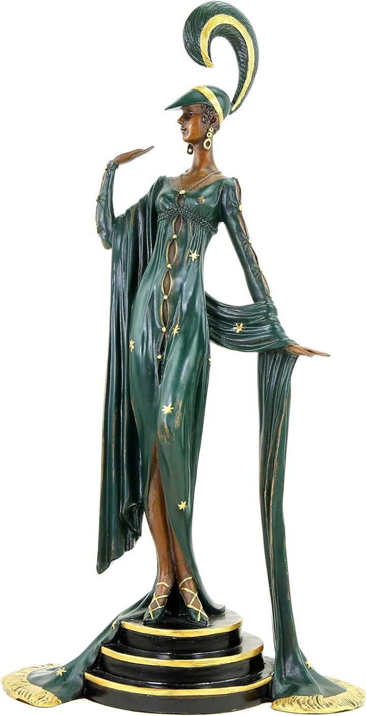 Art Deco Bronze - Tänzerin von Ferdinand Preiss - Französische Revuetänzerin - Bronzestatue - Zwanzi