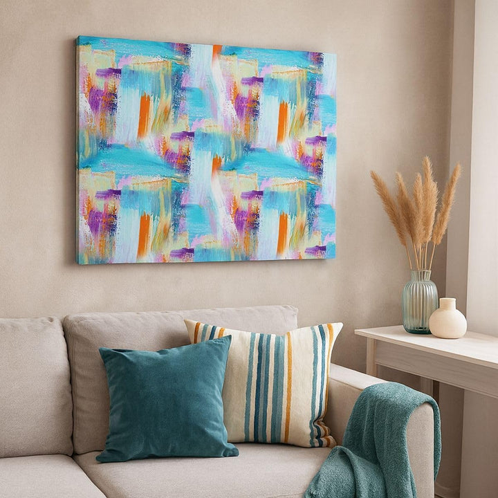 Bilder auf Leinwand 100x70cm Leinwandbild mit Rahmen Abstraktion modern Gross Wanddeko Bild Schlafzi