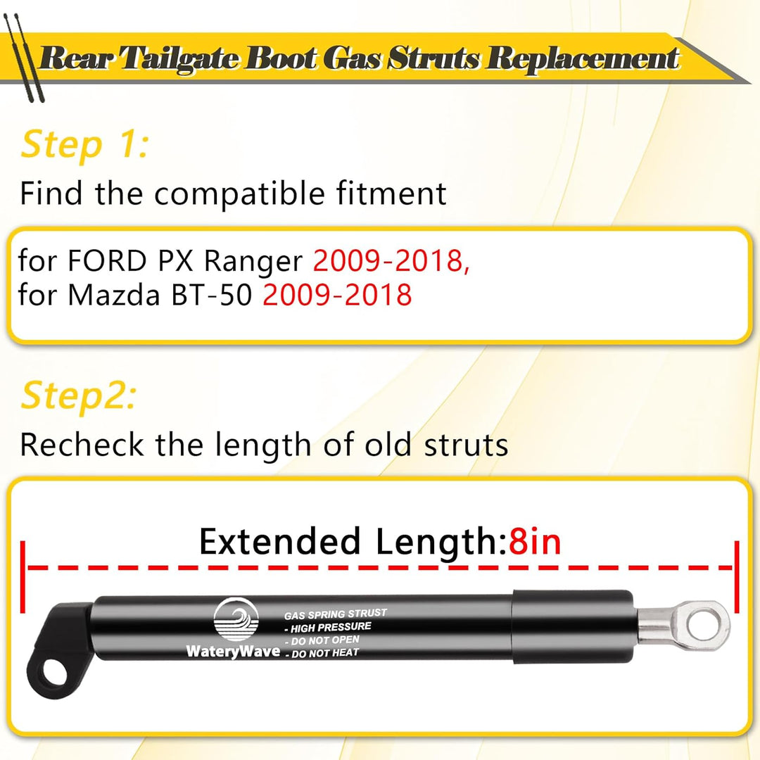 2X Gasfeder Heckklappe für Ford PX Ranger 2009-2018, für Mazda BT-50 2009-2018 Heckklappendämpfer Ga
