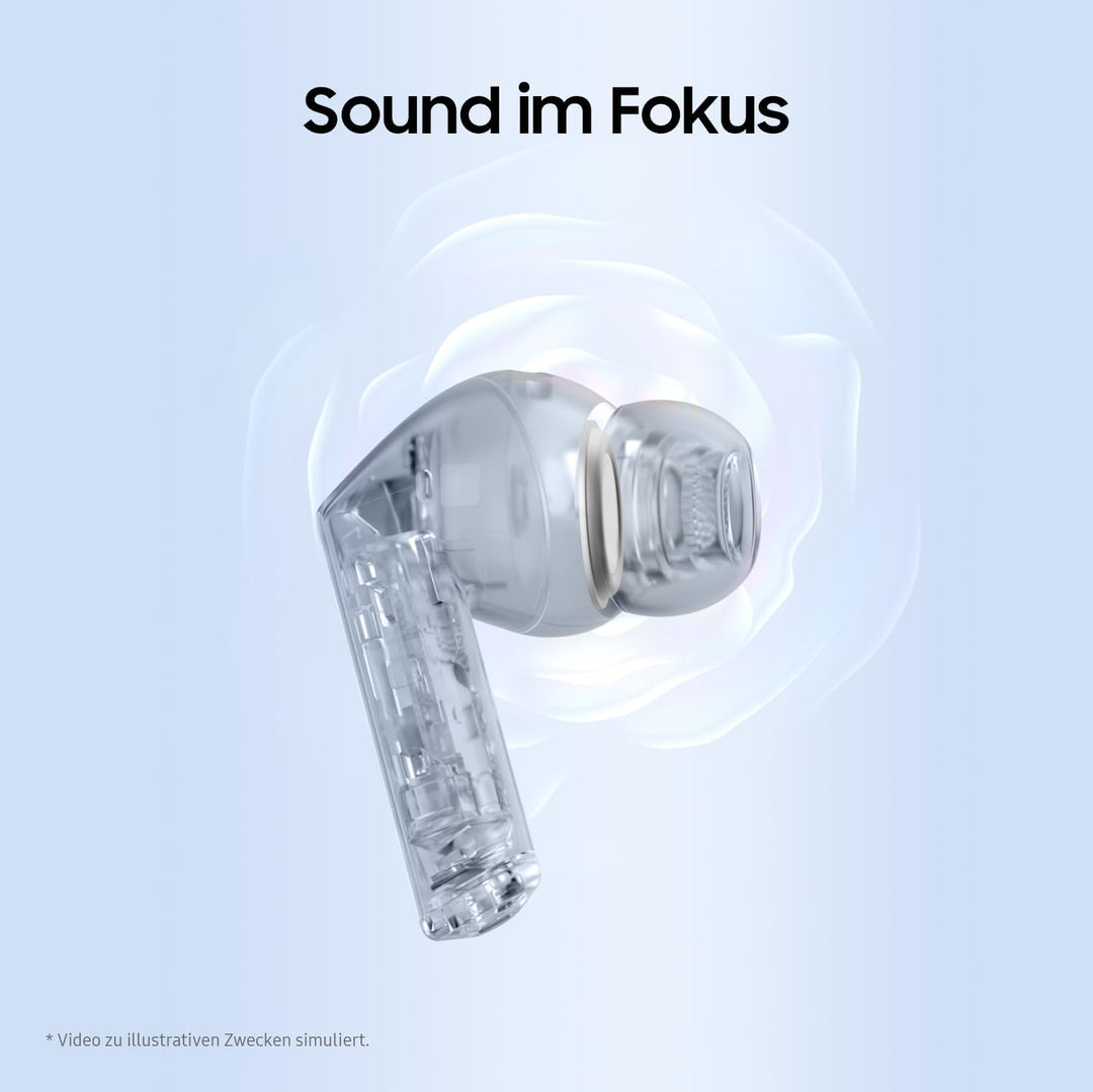 Samsung Galaxy Buds3 FE, Kabellose In-Ear-Kopfhörer inkl. mobeen Soft Clear Case, Ausgewogener Klang
