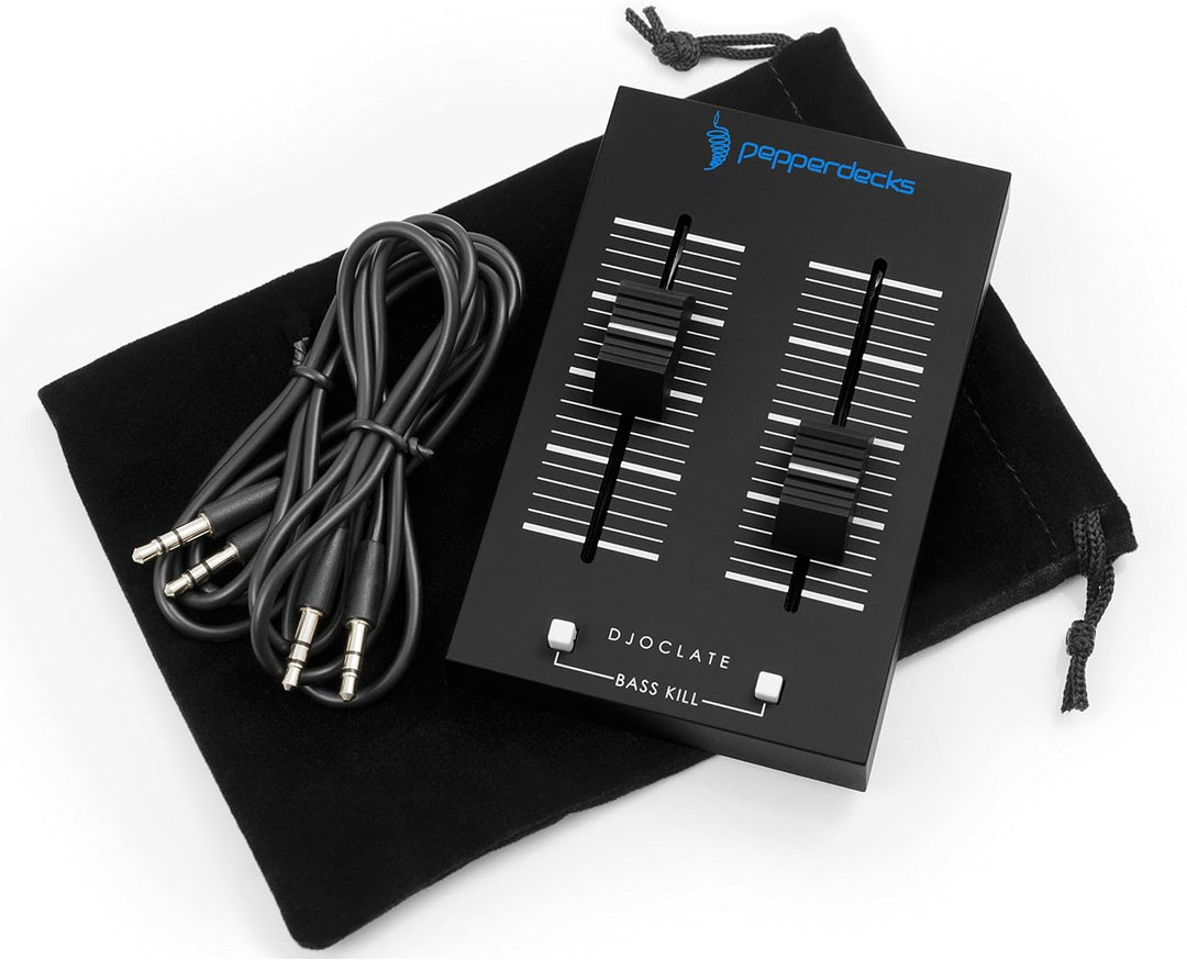 Pepperdecks DJOCLATE Pocket Size Mischpult (2 Kanäle, Bass Kill, Tasche, 2x Kabel) Single, Single