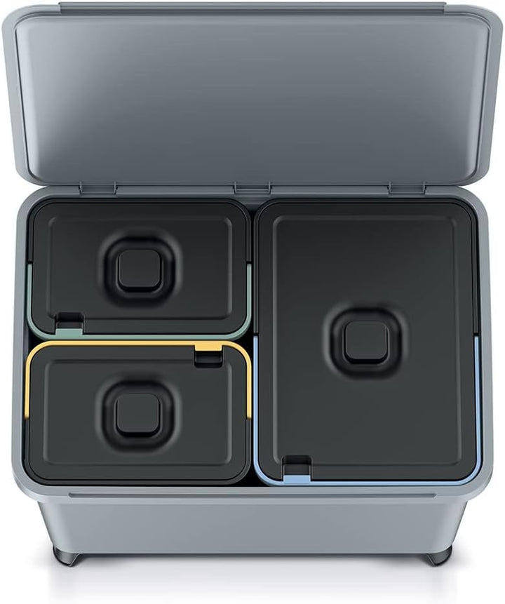 Mülleimer 3er Set 1x 23L + 2x 10L Müllbehälter Abfalleimer 43L Mülltrennsystem Müllsammler Set Einsä