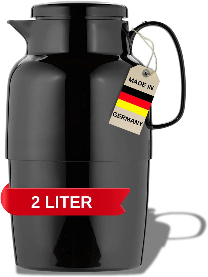Helios Mondo Kunststoff-Isolierkanne, schwarz, 2 Liter 2,0 Liter Schwarz, 2,0 Liter Schwarz