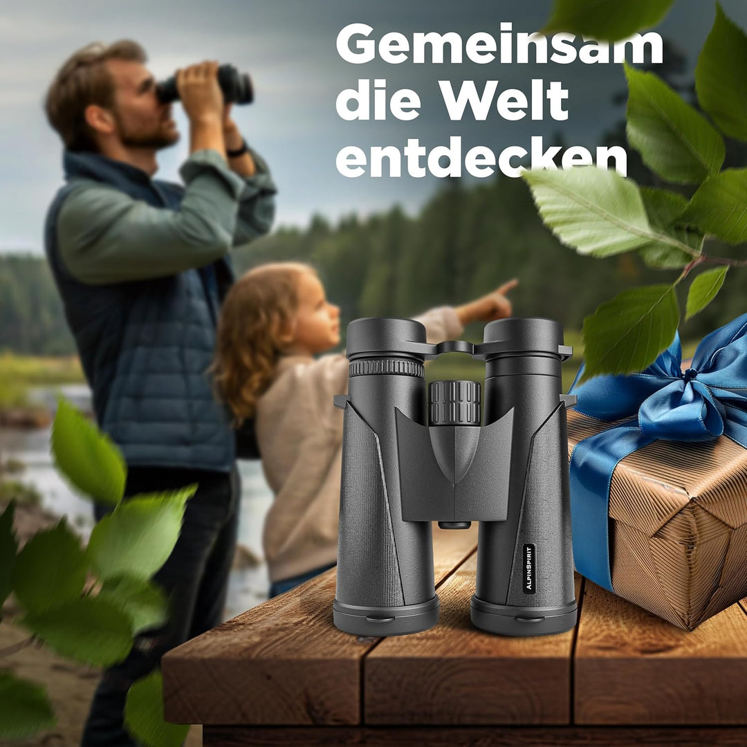 Fernglas 10x42 inkl. Tasche & Zubehör (Testsieger) – mit Nitrogenfüllung - kompaktes & leichtes Fern
