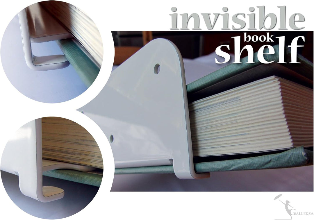 Galleksa Unsichtbares Bücherregal Verdecktes, Schwebendes Metallbücherregal Wandmontiertes Regal Büc