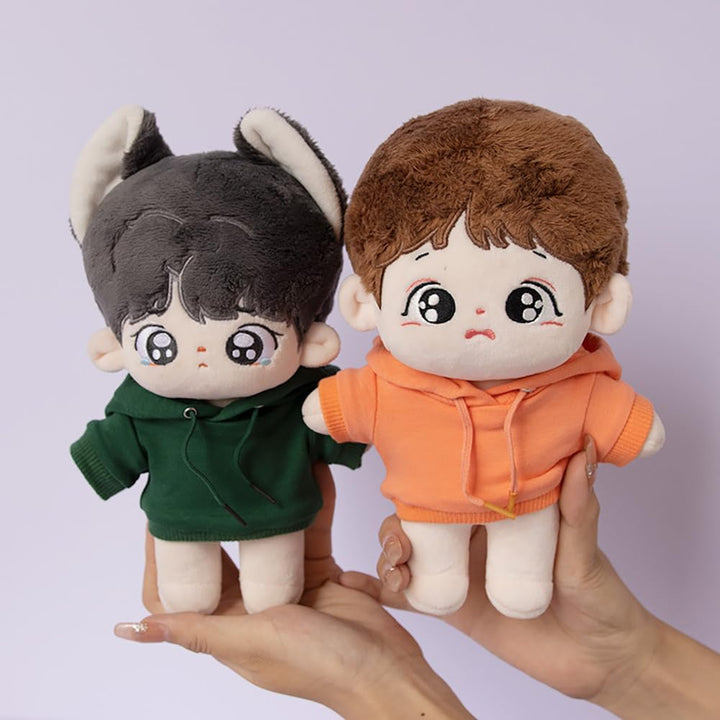 niannyyhouse 15 cm grosse Plüschpuppenkleidung, elastische, solide Sportbekleidung, Anzüge, Hoodie,