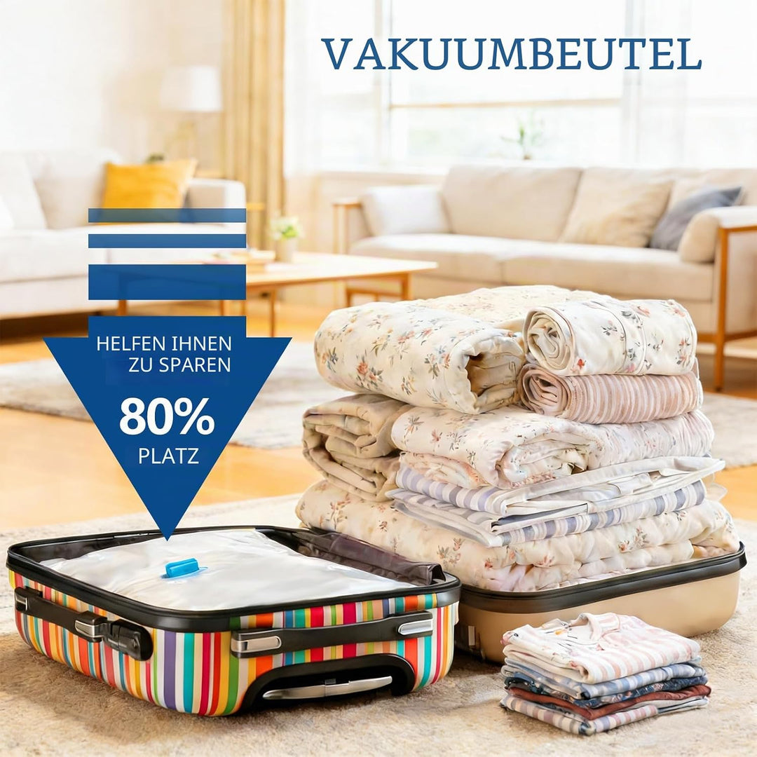 Vakuumbeutel für Kleidung mit Pumpe, 20 Stück Vacuum Bags für Bettdecken,Kleidung,Reise,Kissen, Clot