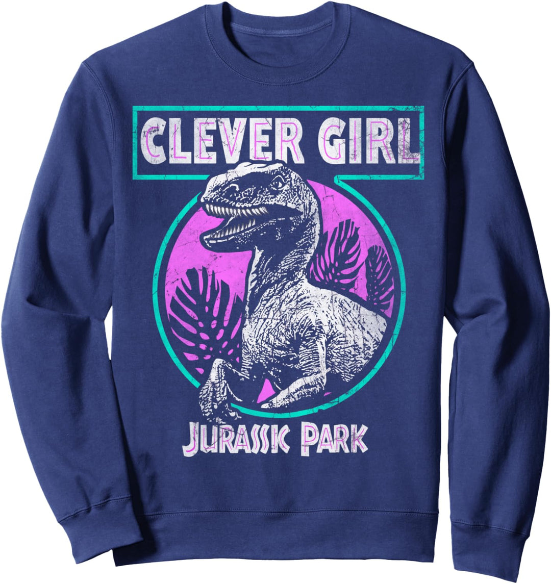 Jurassic Park Distressed Teal Raptor Clever Girl Sweatshirt