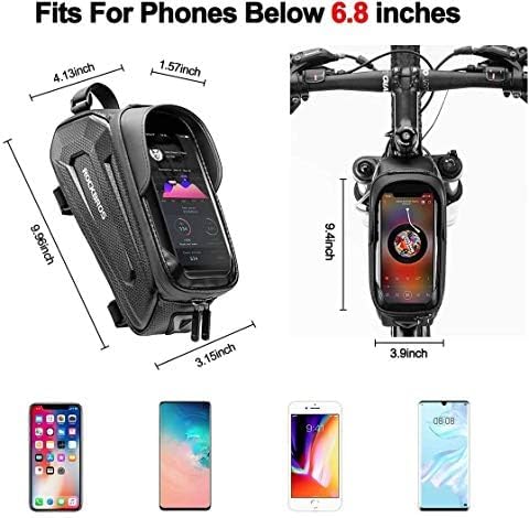 ROCKBROS Fahrrad Rahmentasche Lenkertasche Wasserdicht Handytasche für Smartphone bis zu 6.8 Zoll mi