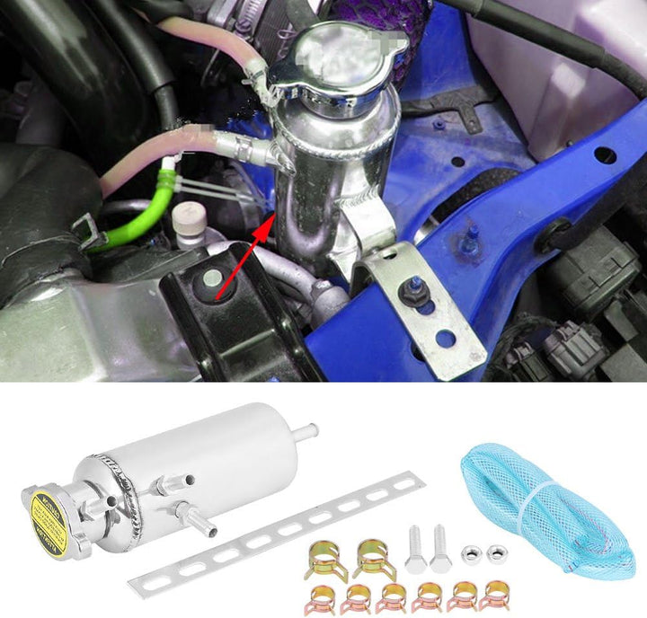 Kühlflüssigkeitsbehälter,350ml Kühlmittelbehälter Kit Aluminium Auto SUV Überlauf Catch Tank Kühler