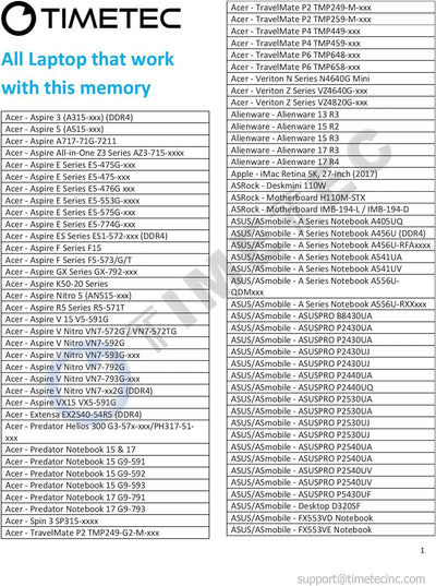 Timetec 16GB KIT (2x8GB) DDR4 2400MHz PC4-19200 Non-ECC Unbuffered 1.2V CL17 1Rx8 Single Rank 260 Pi