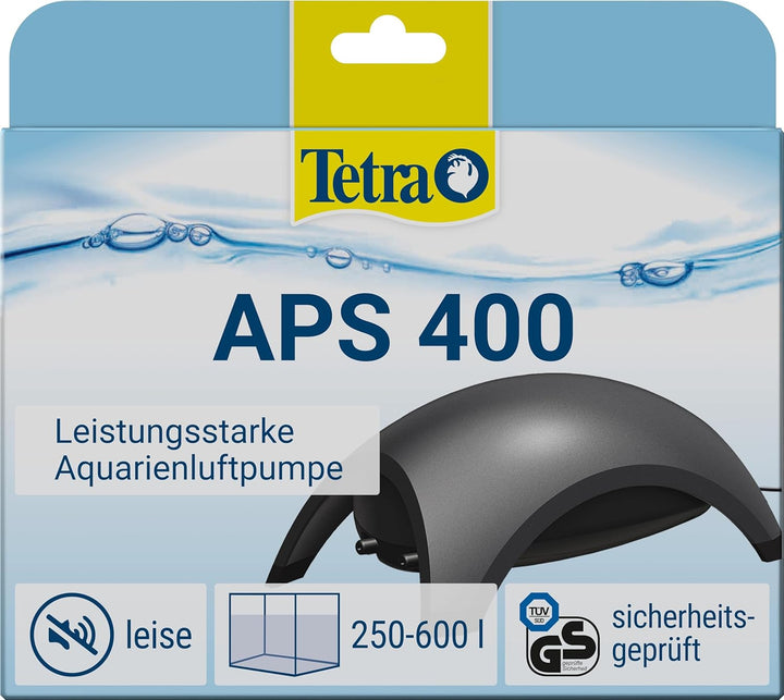 Tetra APS 400 Aquarium Luftpumpe - leise Membran-Pumpe für Aquarien von 250-600 L, schwarz Schwarz A