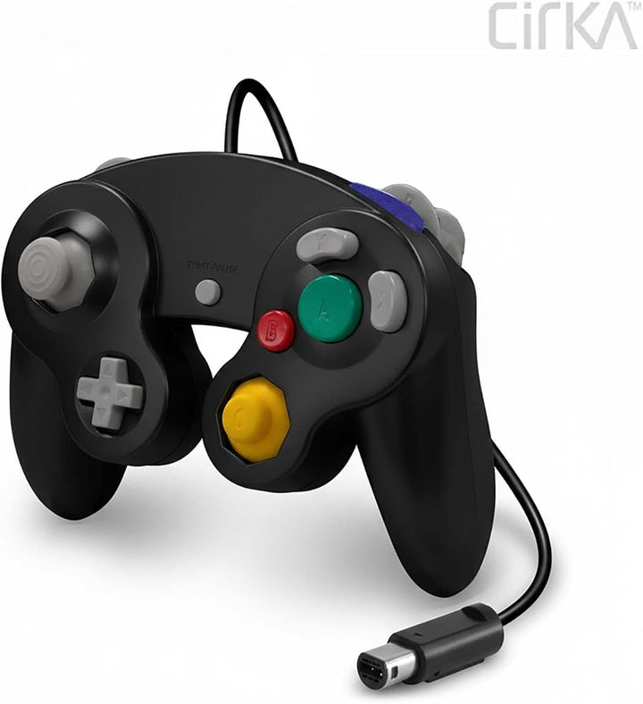 CirKa Kabelgebundener Controller für Gamecube/Wii, Schwarz
