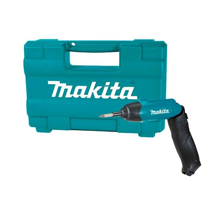 Makita DF001DW Akku-Knickschrauber mit integriertem Akku inklusiv Zubehör-Set im Transportkoffer, 30