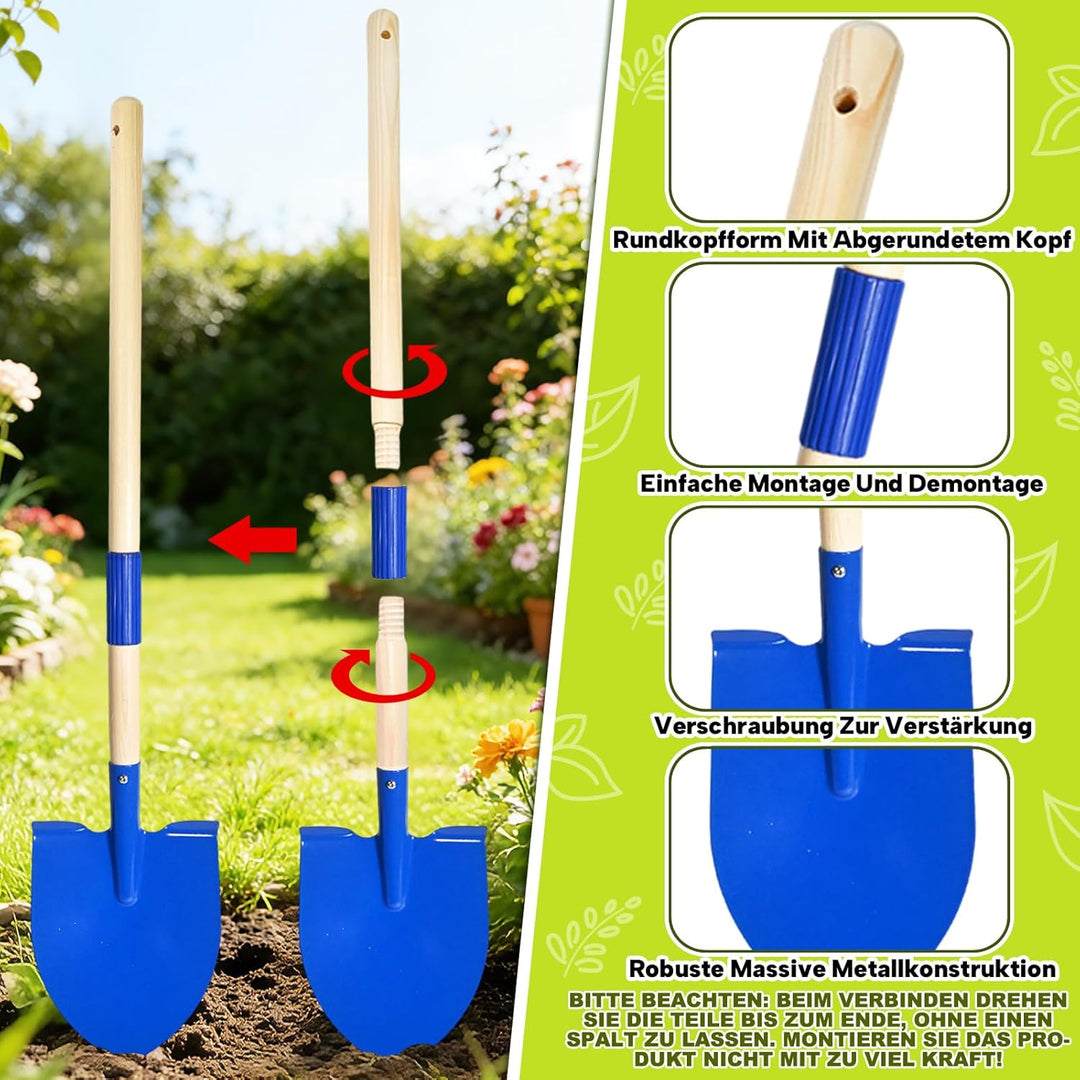 10 Stück Kinder Gartenwerkzeug Set, Metall Gartenwerkzeug Set mit Schaufel, Rechen, Gabel, Arbeitsha