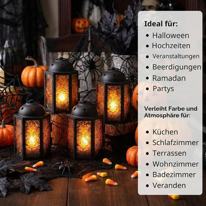 Dekorative Kerzenlaterne für Halloween, Hochzeiten, Terrasse und Heimdekoration, kleine marokkanisch