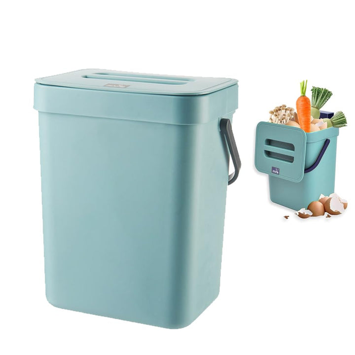 Küchenmülleimer - Kleiner 3L Bio Mülleimer mit Deckel - Geruchshemmend - Arbeitsplatte zum Aufhängen