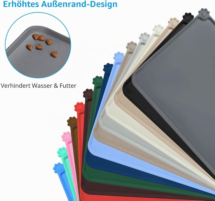 AUDWUD Silikon wasserdicht Hund und Katze Haustier Fütterung Matte,Anti-Rutsch-Tiernapf Matte,Hausti