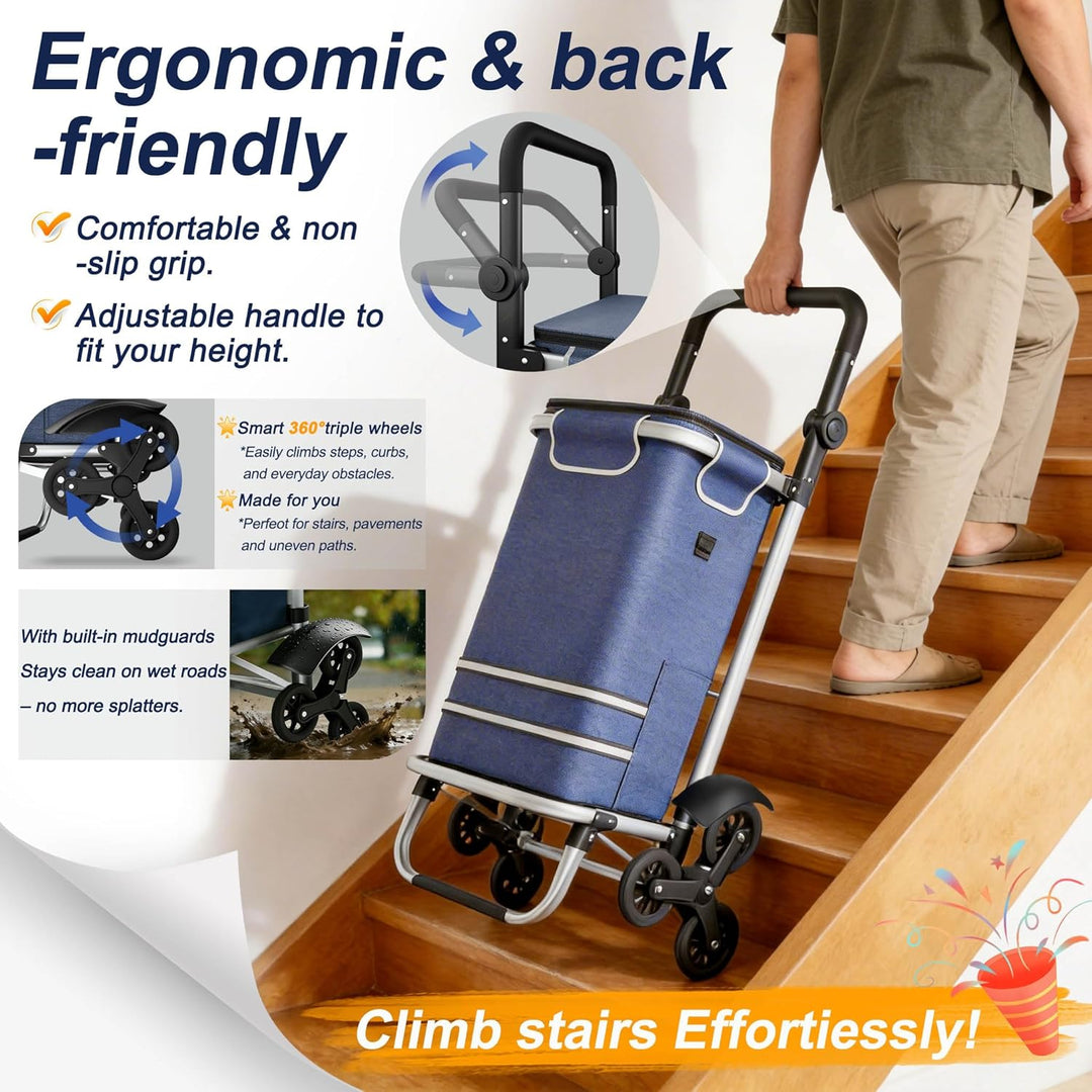 UISEBRT 3in1 Einkaufstrolley klappbar mit 56L gross Volumen,Multifunktionaler Einkaufsroller mit Küh