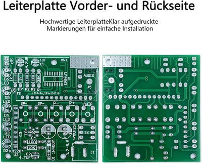 EIELE Radio mit automatischem Sendersuchlauf Siebenfarbig blinkende Audio-LEDs Störungsarme LCD-Anze