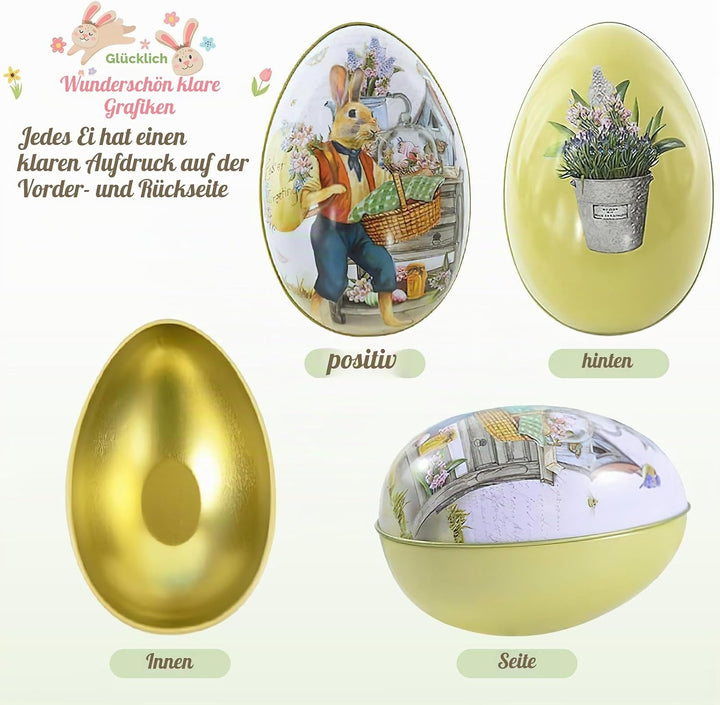 Ostereier Keksdose Metall, Ostereier Süssigkeiten Kasten, Ostereier Metalldosen Keksdose, Ostern Bon