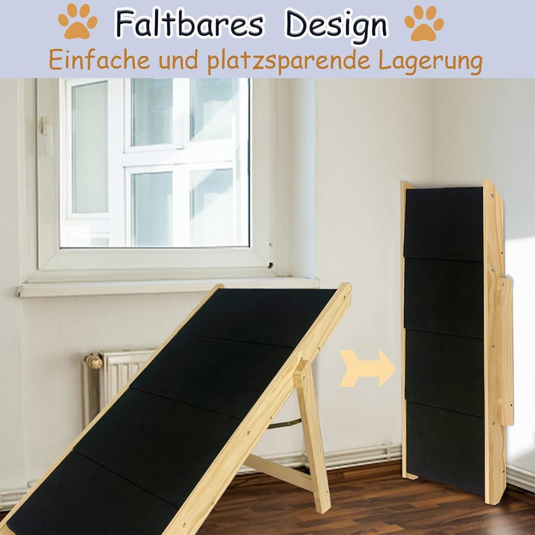 2 in 1 Hundetreppe Hunderampe Auto Klappbar für Kleine Hunde und Katzen, Tragbare Hundeleiter Hausti