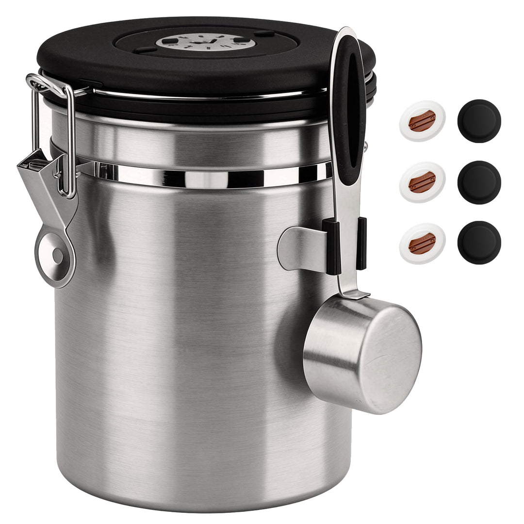 ShanSon Kaffeedose, luftdicht, Edelstahl, Kaffeebohnen-Aufbewahrungsbehälter mit Schaufel, Kaffeedos