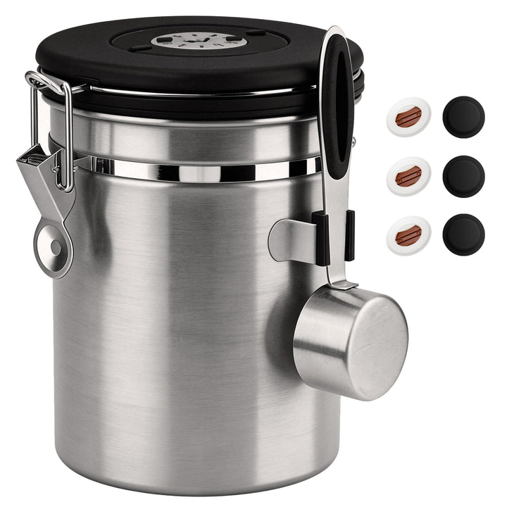 ShanSon Kaffeedose, luftdicht, Edelstahl, Kaffeebohnen-Aufbewahrungsbehälter mit Schaufel, Kaffeedos