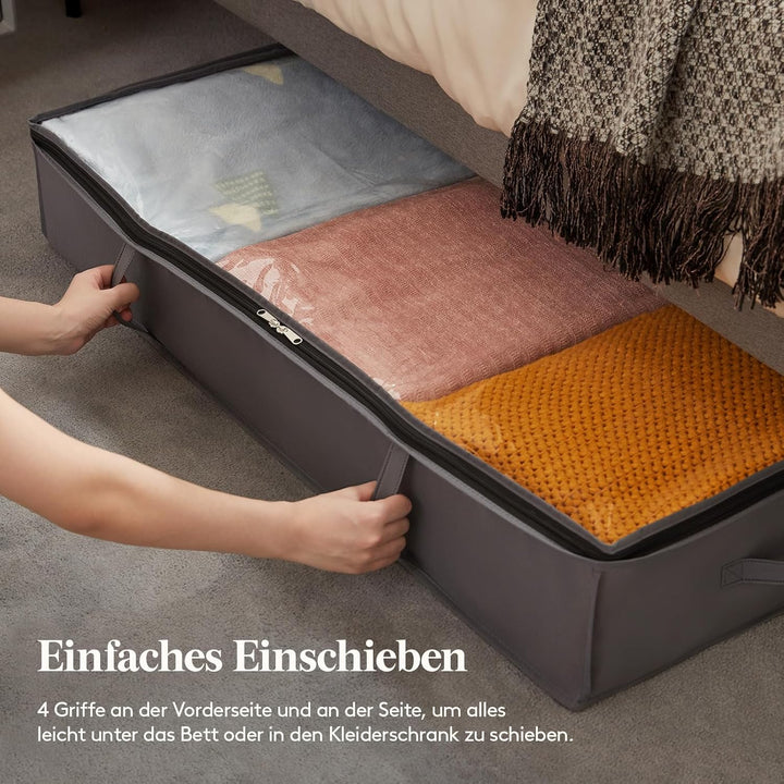 Lifewit 6 Stück 75L Unterbettkommode, Unterbett Kleideraufbewahrung Faltbare Aufbewahrungsbox mit De