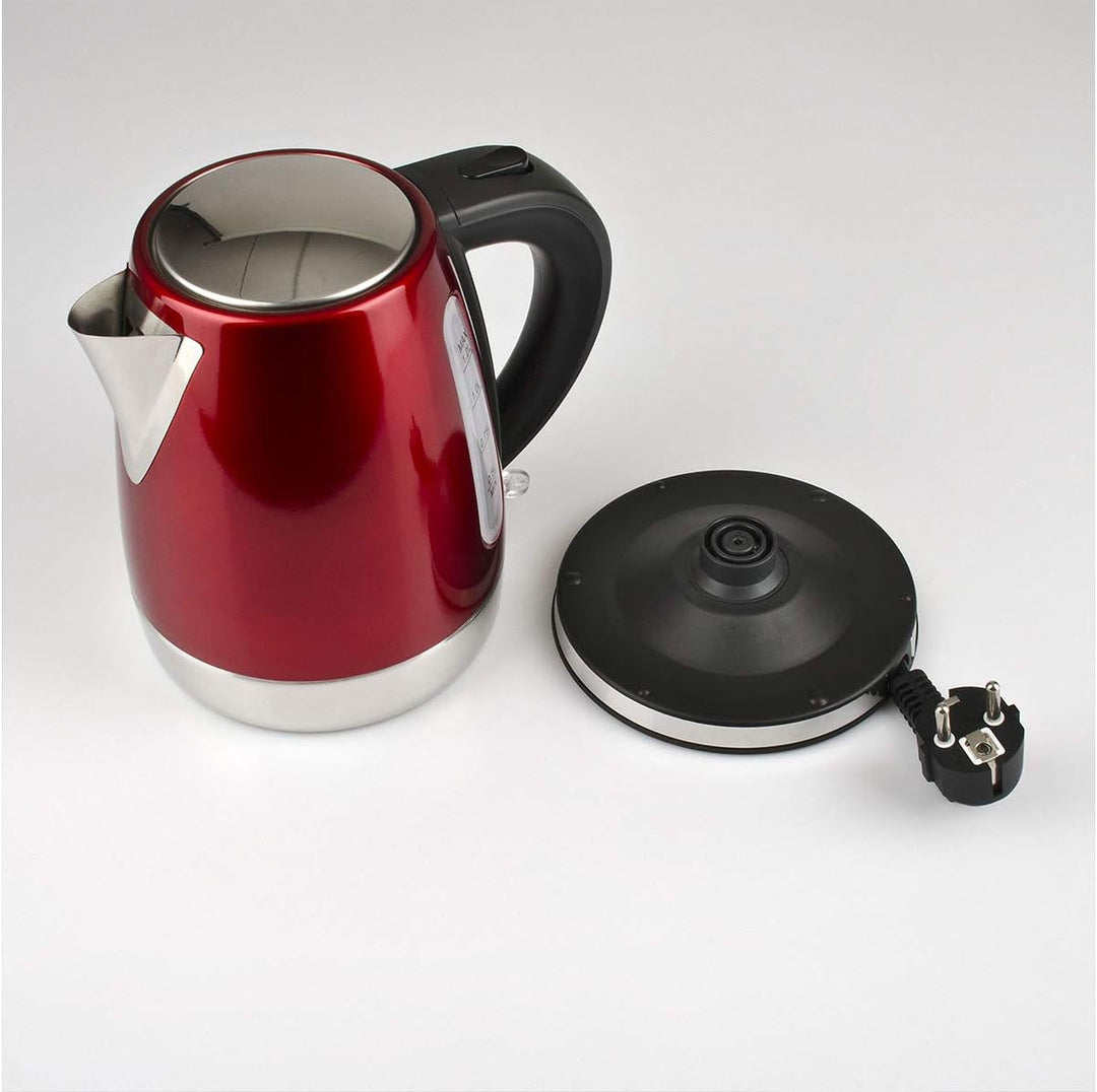Girmi Bl32 kabelloser Wasserkocher aus Edelstahl, 1,2 l, 1630 W, Rot