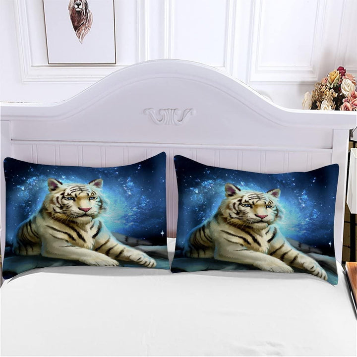 Bettwäsche 135×200 3D-Digitaldruck 2teilig Cartoon-Tiere Bettwäsche-Sets Kinder Mikrofaser mit Reiss
