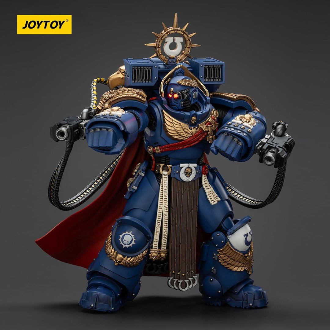 JOYTOY Warhammer 40k Space Marine 2, Ultramarines Marneus Calgar, Chapter Master with MKX Gravis Arm