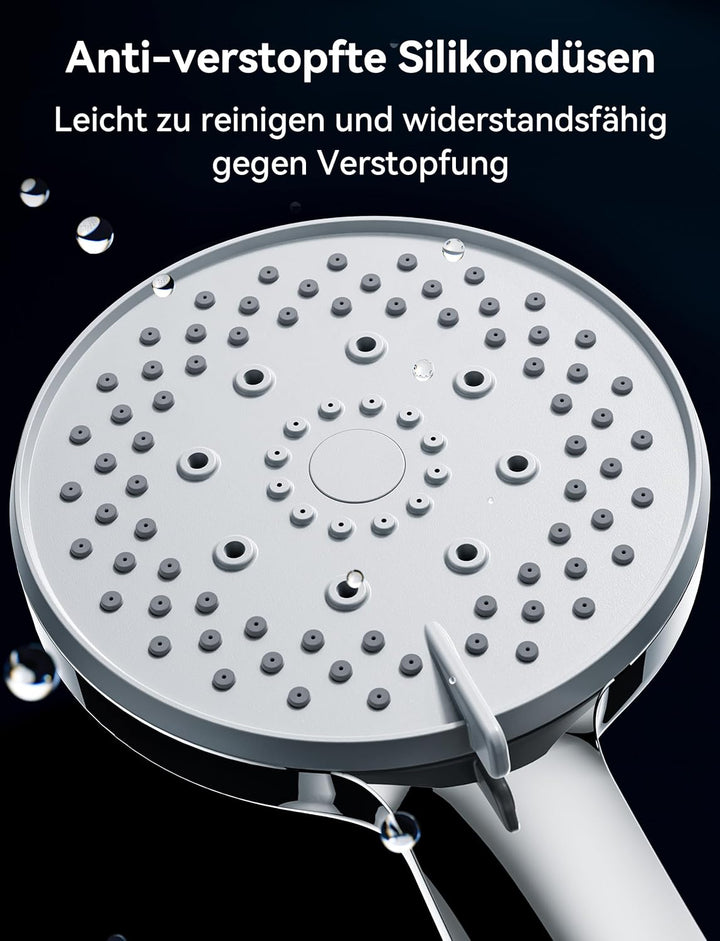 Duschkopf, Hochdruck-Duschkopf mit 5 Strahlarten, universeller Handbrause-Duschkopf für Regendusche